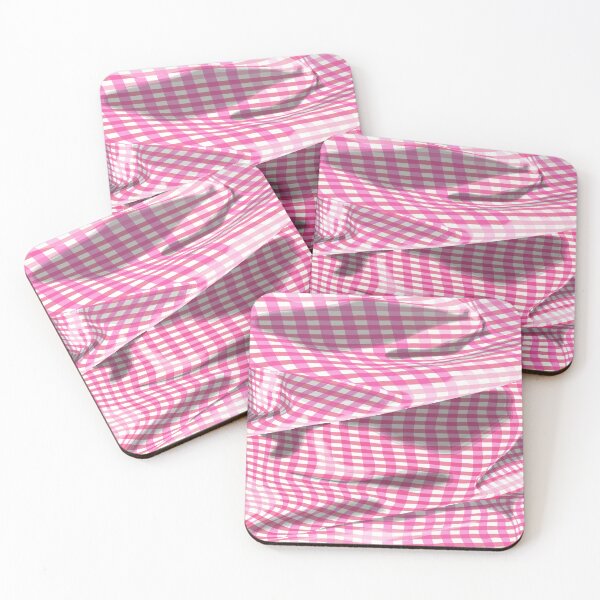 Item preview, Creased pink check pattern designed and sold by Whimsy Trail Co.