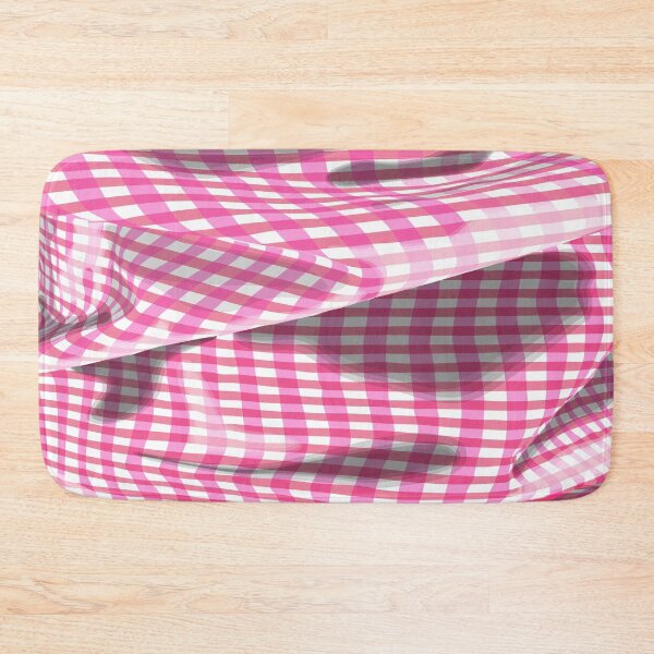 Item preview, Creased pink check pattern designed and sold by m-yoga-store.