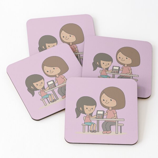 Item preview, Mother and child engaged in math using a calculator designed and sold by FWLKIT.