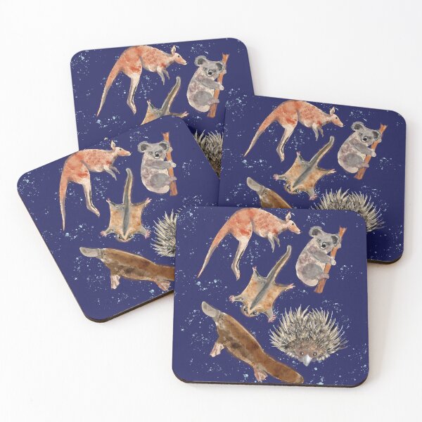 Item preview, Aussie Animals on navy designed and sold by elee.