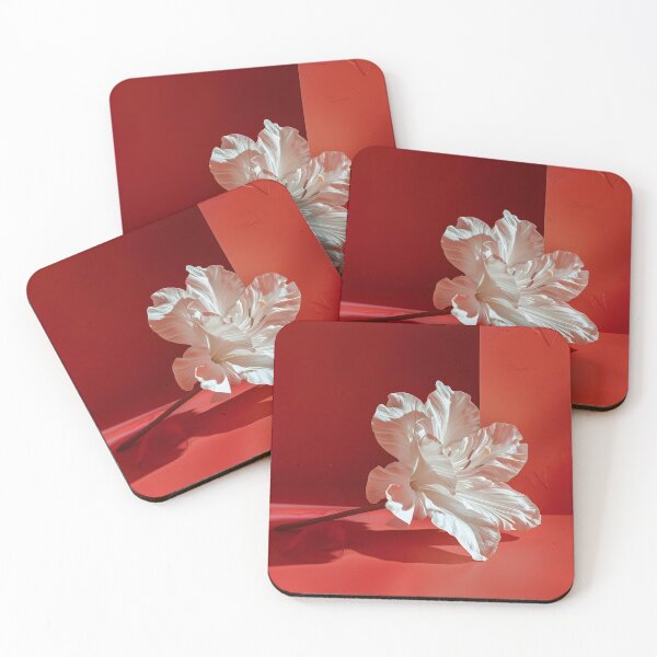 Item preview, single white flower in a red room minimalist print designed and sold by dcrc.