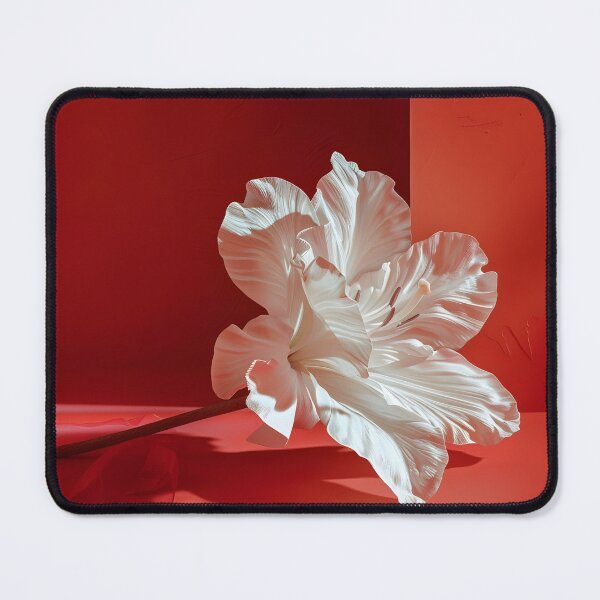 Item preview, single white flower in a red room minimalist print designed and sold by dcrc.