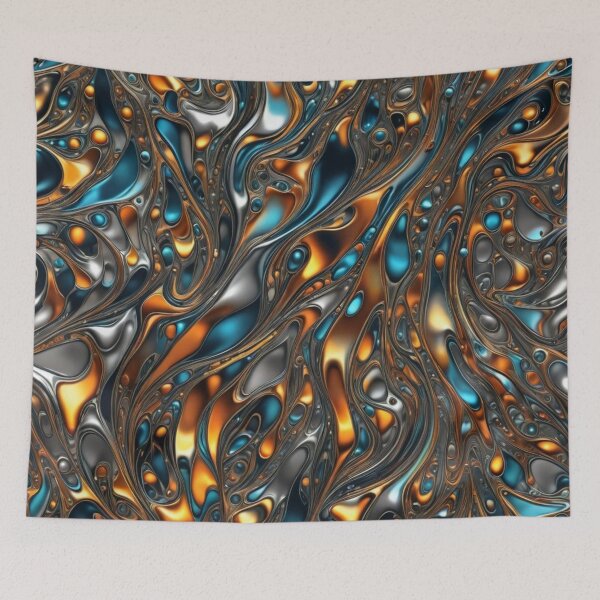 Item preview, Abstract Colorful Liquid Metal Pattern designed and sold by calibrit.
