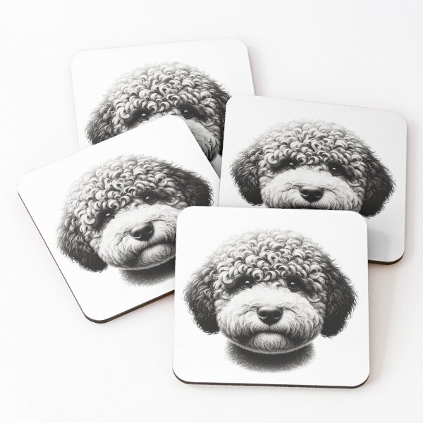 Item preview, Black And White Lagotto Romagnolo Dog Face designed and sold by TheAnimalZ00.