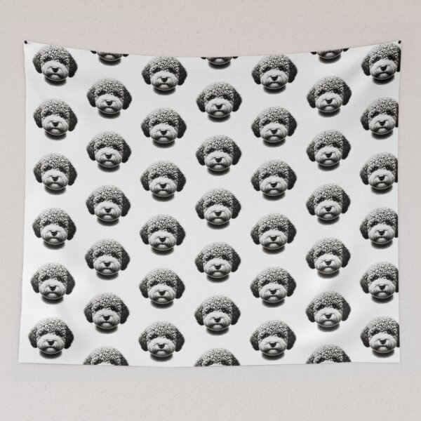 Item preview, Black And White Lagotto Romagnolo Dog Face designed and sold by TheAnimalZ00.