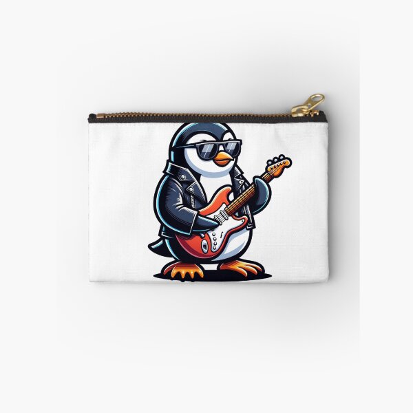 Item preview, penguin mascot rock star playing electric guitar designed and sold by rizaldz.