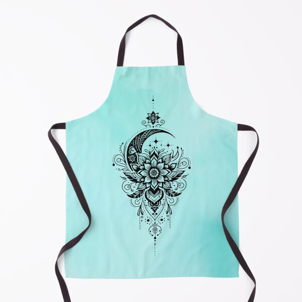 Item preview, Vector Henna Art Crescent Moon Floral Design designed and sold by AnalajiaDesigns.