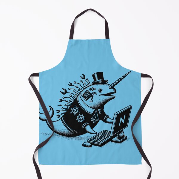 Item preview, Punk Rock Goth Narwhal on Computer Vintage Style designed and sold by dreamsagellc.