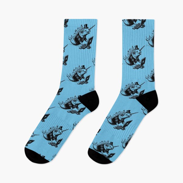 Item preview, Punk Rock Goth Narwhal on Computer Vintage Style	 designed and sold by dreamsagellc.