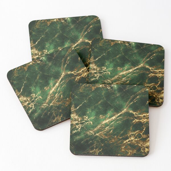 Item preview, Luxurious Green Faux Marble Art With Golden Veins designed and sold by DEC02.
