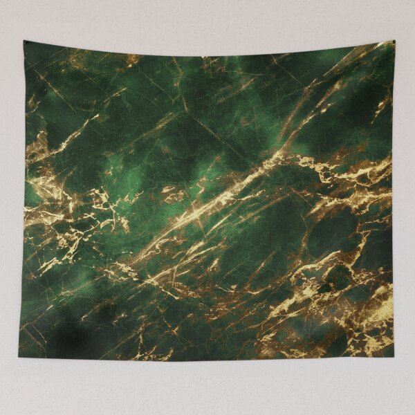 Item preview, Luxurious Green Faux Marble Art With Golden Veins designed and sold by DEC02.