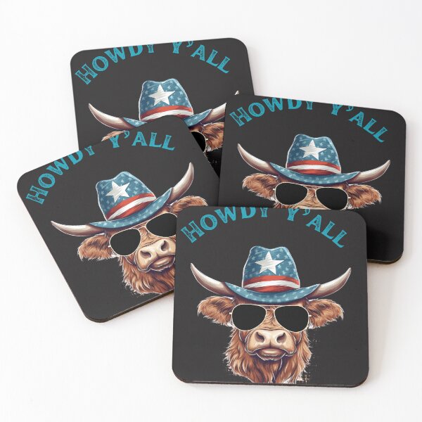 Item preview, Patriotic Highland Cow With Hat And Sunglasses designed and sold by AlienOccupation.