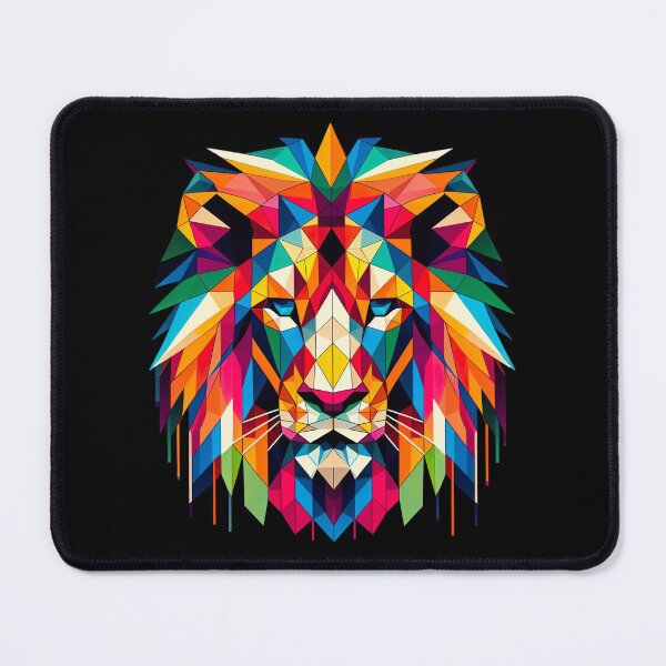 Item preview, Triangulated Colorful Lion Head designed and sold by Psyberspace.