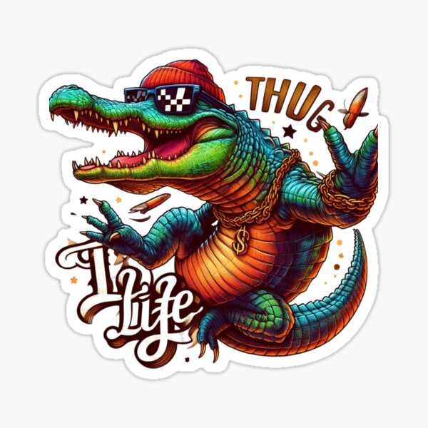 Artikel-Vorschau von Aligator Thug Life - Aligator-Aufkleber - Aligator-Bild, designt und verkauft von WallArtKing.