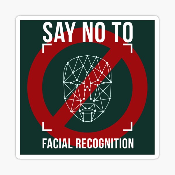 Aperçu de l'œuvre dire non à la reconnaissance faciale créée et vendue par Doooriginals.