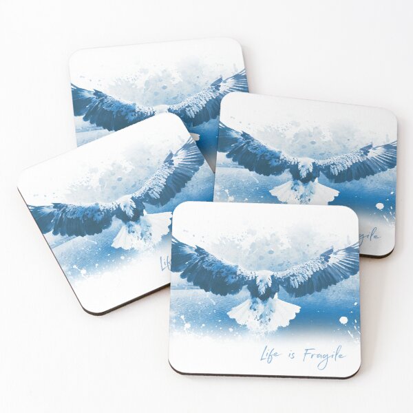 Item preview, Life is Fragile_Eagle Watercolour_Created by AI designed and sold by AlienAardvark.
