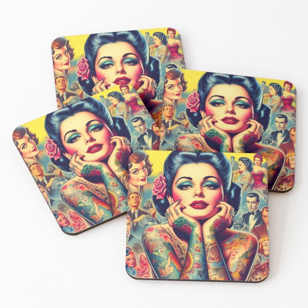 Item preview, Retro Pretty Tattoo Pin-up designed and sold by PulpVintage.