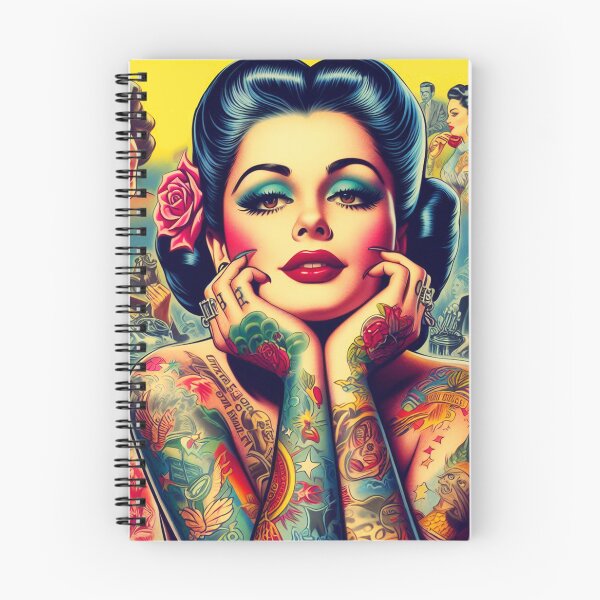 Item preview, Retro Pretty Tattoo Pin-up designed and sold by PulpVintage.