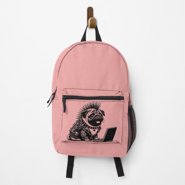 Item preview, Punk Rock Goth Pug on Computer Vintage Style	 designed and sold by dreamsagellc.