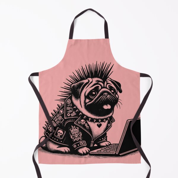 Item preview, Punk Rock Goth Pug on Computer Vintage Style designed and sold by dreamsagellc.