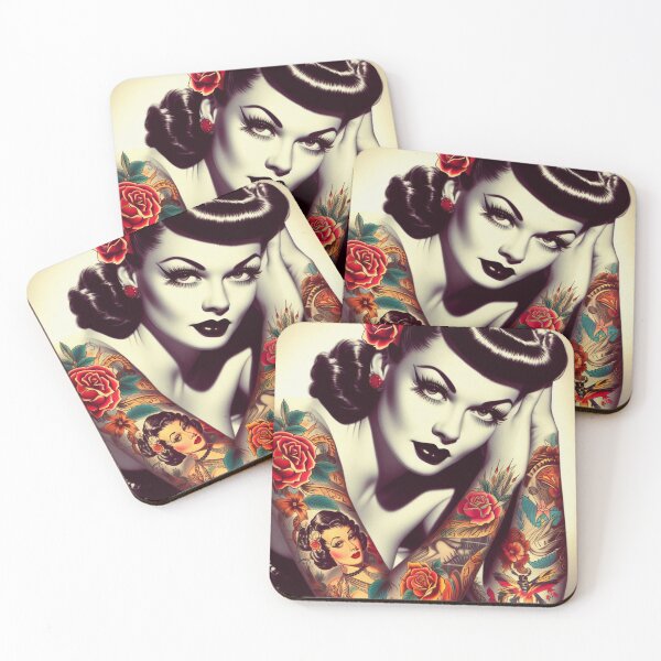 Item preview, Retro Beauty Tattoo Pin-up designed and sold by PulpVintage.