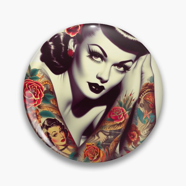 Item preview, Retro Beauty Tattoo Pin-up designed and sold by PulpVintage.