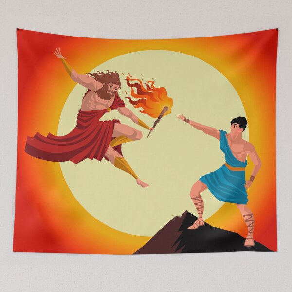 Item preview, prometheus stealing the fire flame from gods designed and sold by matintheworld ( delcarmat ).