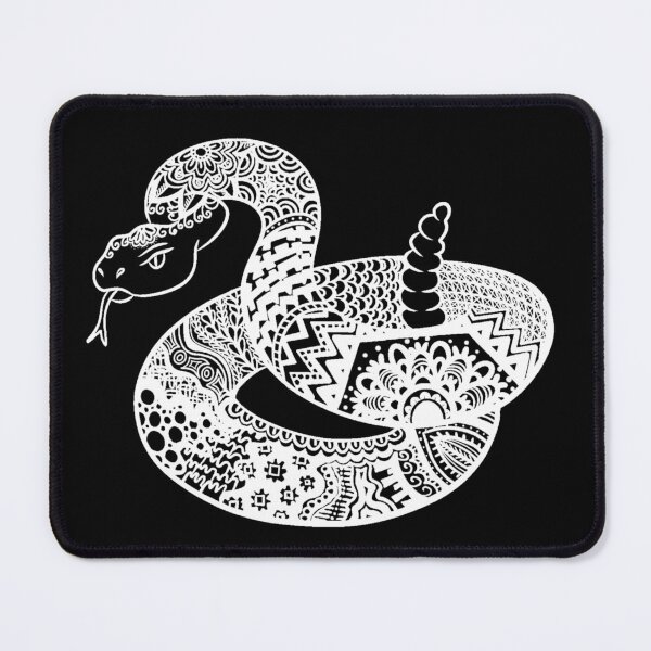 Item preview, Zentangle Rattlesnake Invert on Black  designed and sold by Bell & Gary .