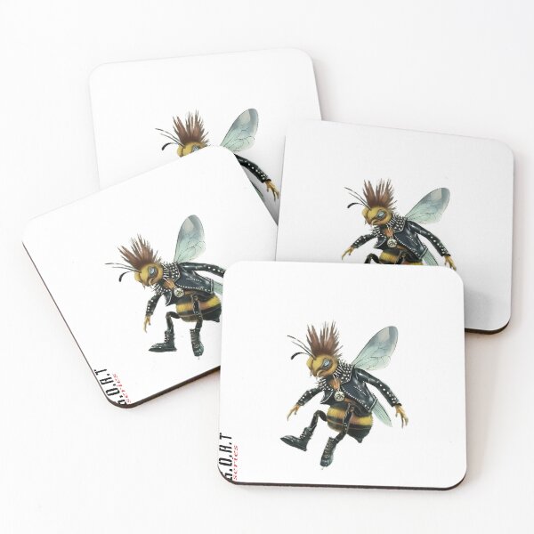 Item preview, Bee Cool - Rock Stylish Bee in a Leather Jacket designed and sold by GL!TCH LAB.