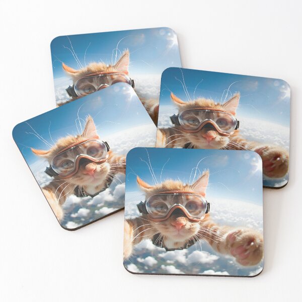 Item preview, Skydiving cat print designed and sold by dcrc.
