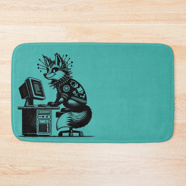 Item preview, Punk Rock Goth Fox on Computer Vintage Style designed and sold by dreamsagellc.