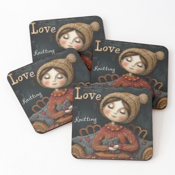 Item preview, Love Knitting Lady with Cushions designed and sold by ANotiontoKnit.