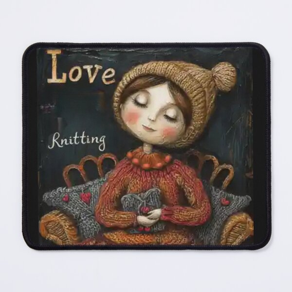 Item preview, Love Knitting Lady with Cushions designed and sold by ANotiontoKnit.