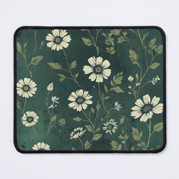 Item preview, Dark Green Grunge Texture with Flowers designed and sold by Ninjakandy.