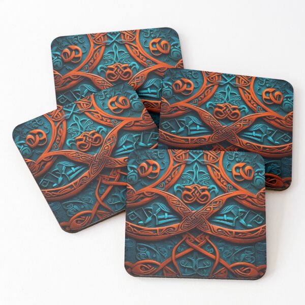 Item preview, Blue and red celtic design - texture pattern designed and sold by PrettyPinkSkies.