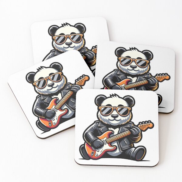 Item preview, panda rock star playing electric guitar designed and sold by rizaldz.