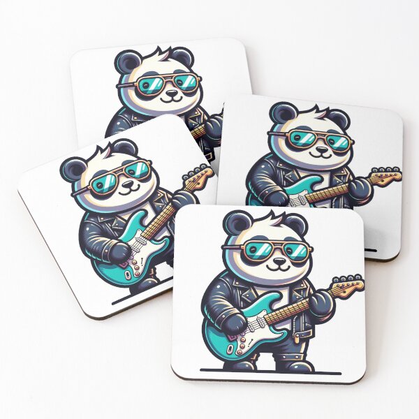 Item preview, panda rock star playing electric guitar designed and sold by rizaldz.