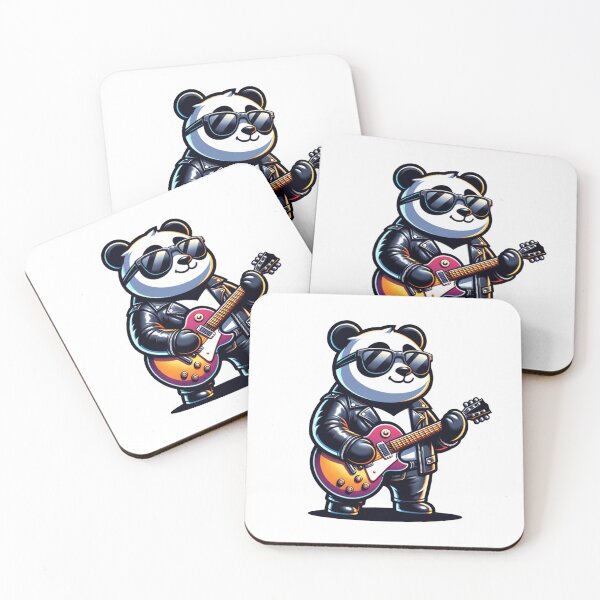 Item preview, panda rock star playing electric guitar designed and sold by rizaldz.