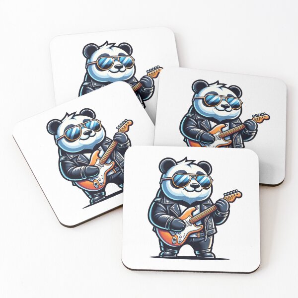 Item preview, panda rock star playing electric guitar designed and sold by rizaldz.