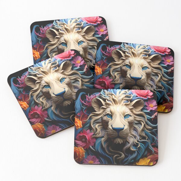 Item preview, Beautiful Floral Themed Lion Art Design designed and sold by mondmakes.