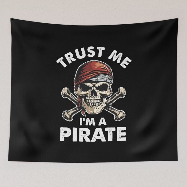 Item preview, Pirate Skull Red Bandana Funny Trust me I'm a pirate costume Halloween designed and sold by alenaz.