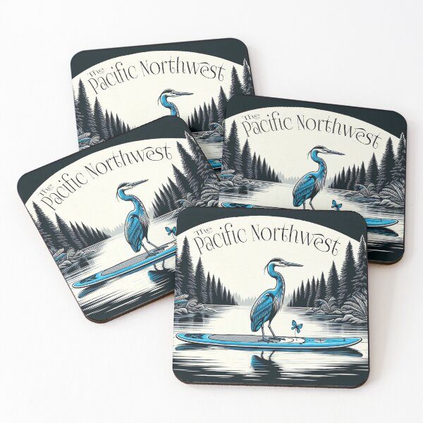 Item preview, PNW Heron on a paddleboard designed and sold by Catherine Harrison.