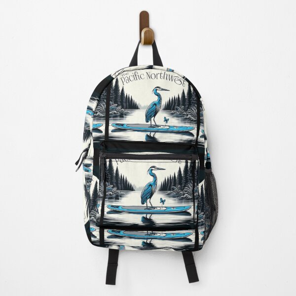Item preview, PNW Heron on a paddleboard designed and sold by Catherine Harrison.