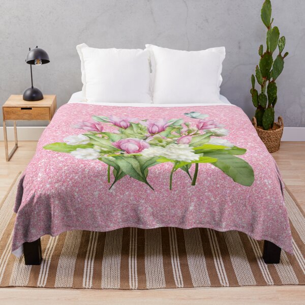 Item preview, Pink and White Flowers, Gray Butterfly designed and sold by WhiteSoftPetals.