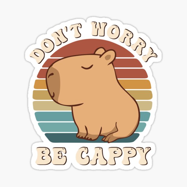 Item preview, Retro Rodent Capybara Dont Be Worry Be Cappy Funny Saying  designed and sold by alenaz.