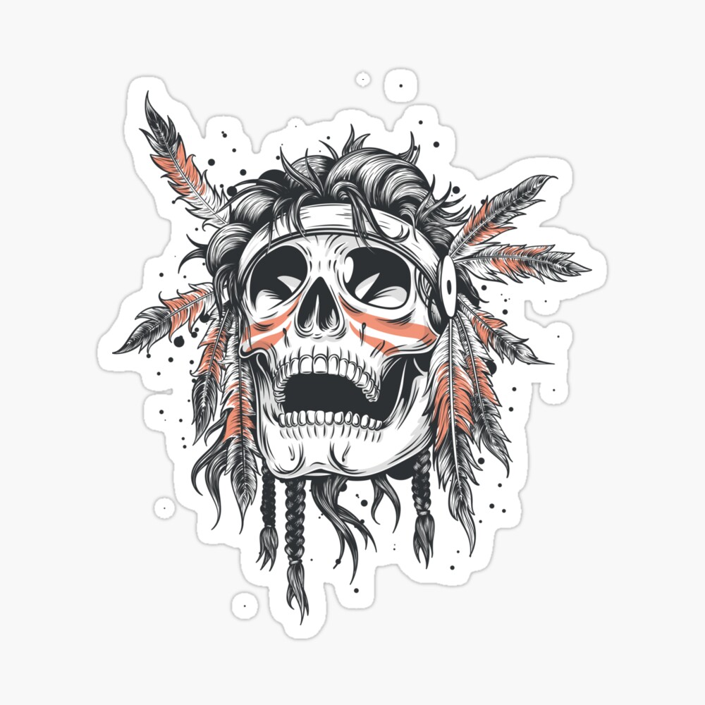 Native American Indian Tattoo Skull Design Native American Indian Tattoo Skull Design
