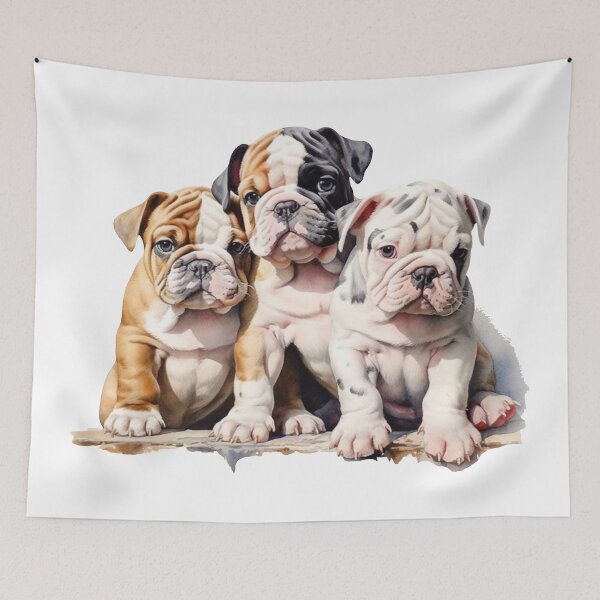 Item preview, Watercolor Bulldog Puppies designed and sold by ttntt.