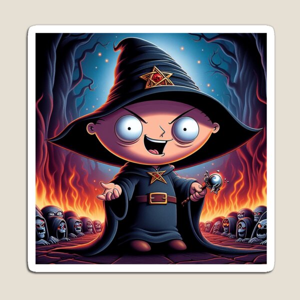 Item preview, Halloween Which Stewie in flames sticker designed and sold by SaraDatCool.