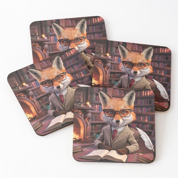 Item preview, Fox Portrait. fox with glasses, fox character designed and sold by FoxVibes.