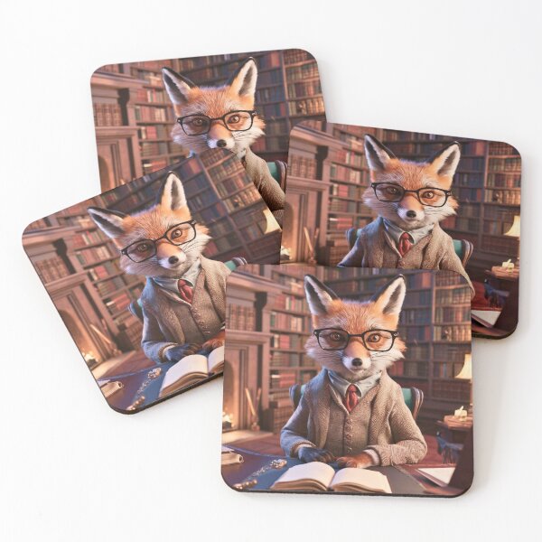 Item preview, Fox Portrait. fox with glasses, fox character designed and sold by FoxVibes.